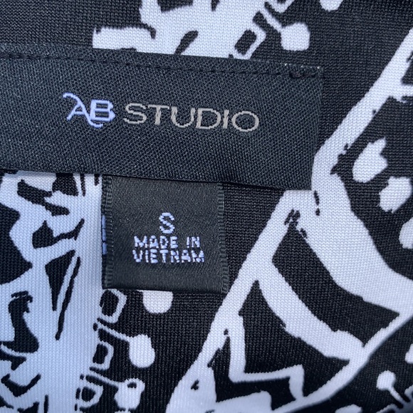 AB Studio Black White Paisley Design Fit & Flare Dress - Picture 9 of 11